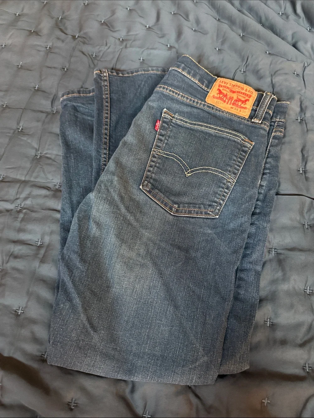Levi's Men's Faded Blue Straight Jeans